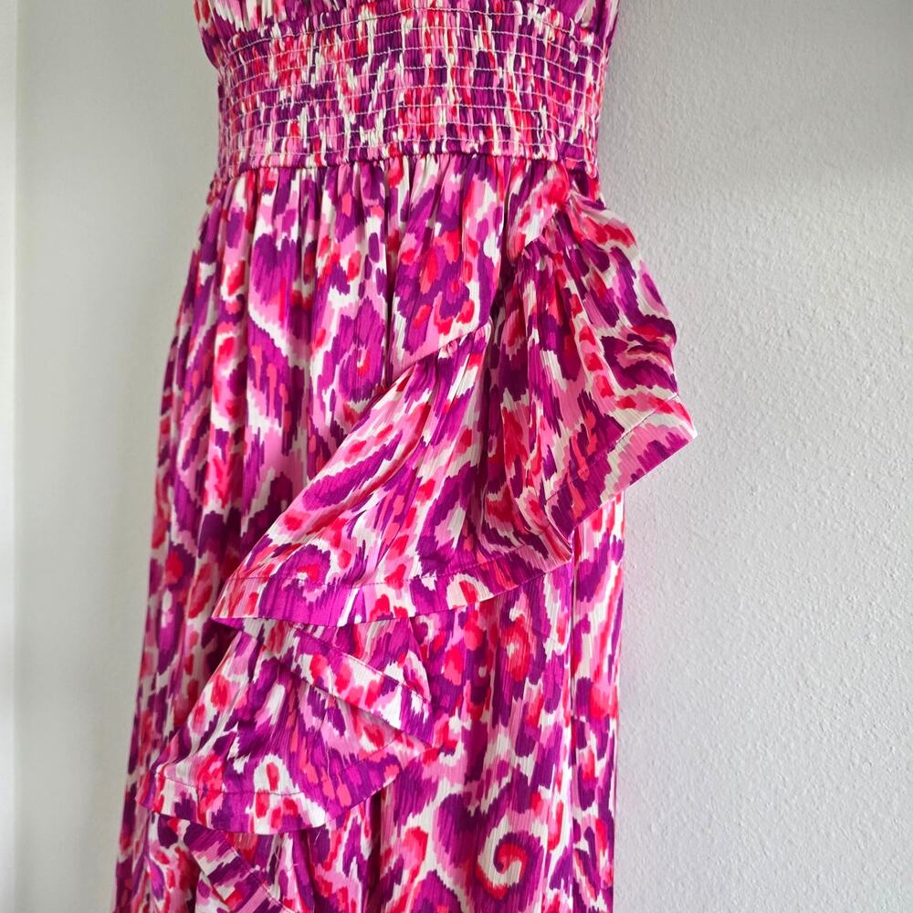 Elliatt Asymmetrical Frill Maxi Dress Gown Pink Size S Sleeveless Resort Wedding - Picture 5 of 13